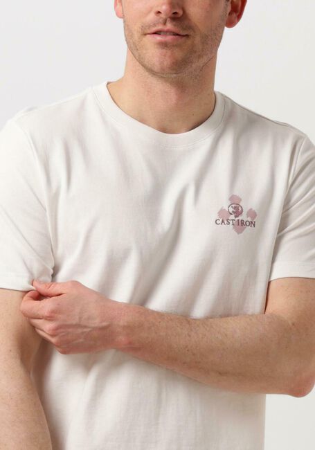 Gebroken wit CAST IRON T-shirt SHORT SLEEVE R-NECK REGULAR FIT COTTON - large