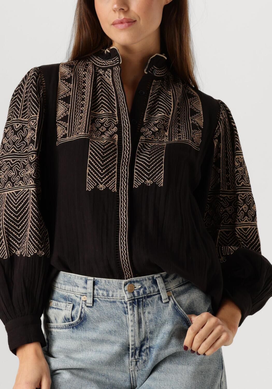 ANTIK BATIK Dames Blouses Svetlana Blouse Zwart