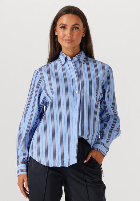 Blauwe HAUTE L'AMITIÉ Blouses BUTTON DOWN STRIPE SHIRT - large