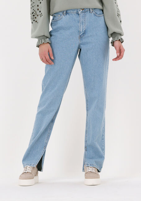 Lichtblauwe NA-KD Mom jeans HIGH WAIST SIDE SLIT DENIM - large