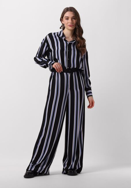 Zwarte VANILIA Blouses BLOUSE STRIPED FIT ADJUSTABLE - large