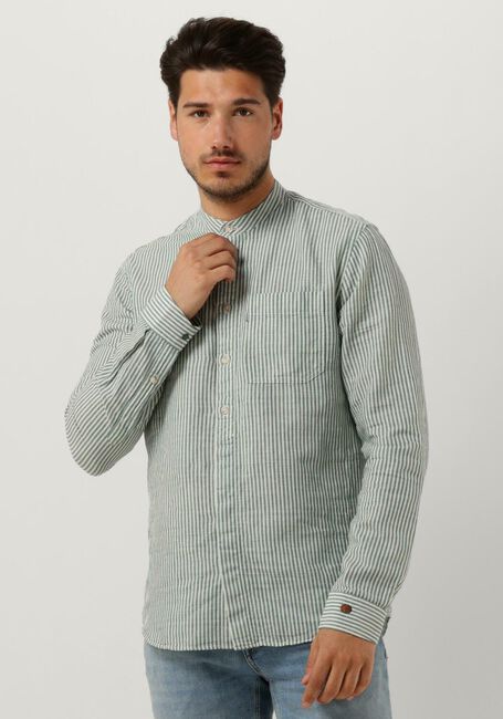 Mint CAST IRON T-shirt LONG SLEEVE SHIRT CO LI DOBBY STRIPE - large