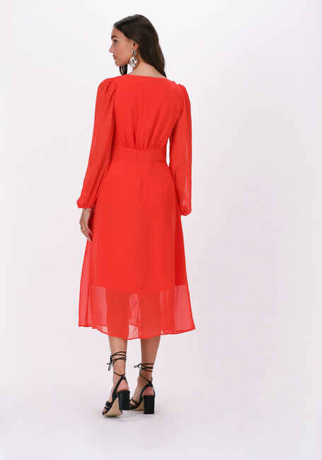 Rode NA-KD Midi jurk BUTTON FRONT SLIT DRESS - large
