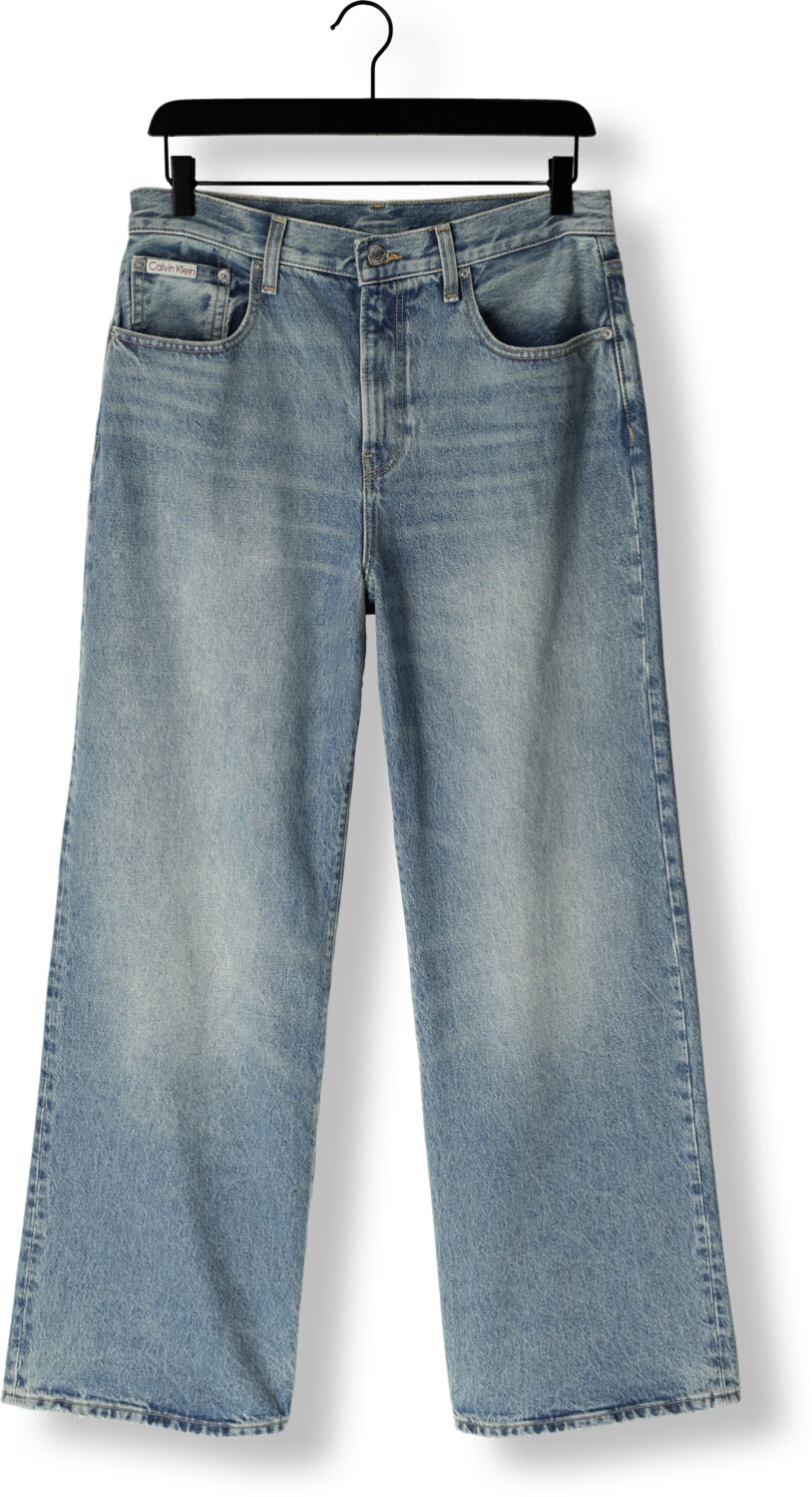 CALVIN KLEIN Dames Jeans The Wide Leg Blue Gulf Lichtblauw