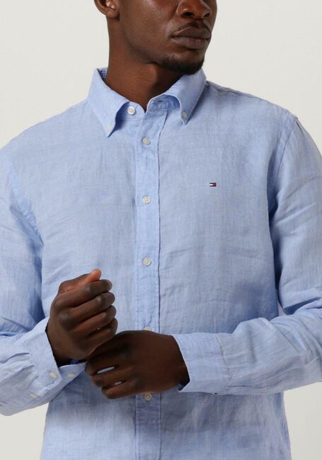 Lichtblauwe TOMMY HILFIGER Casual overhemd PGMENT DYED LI SOLID RF SHIRT - large