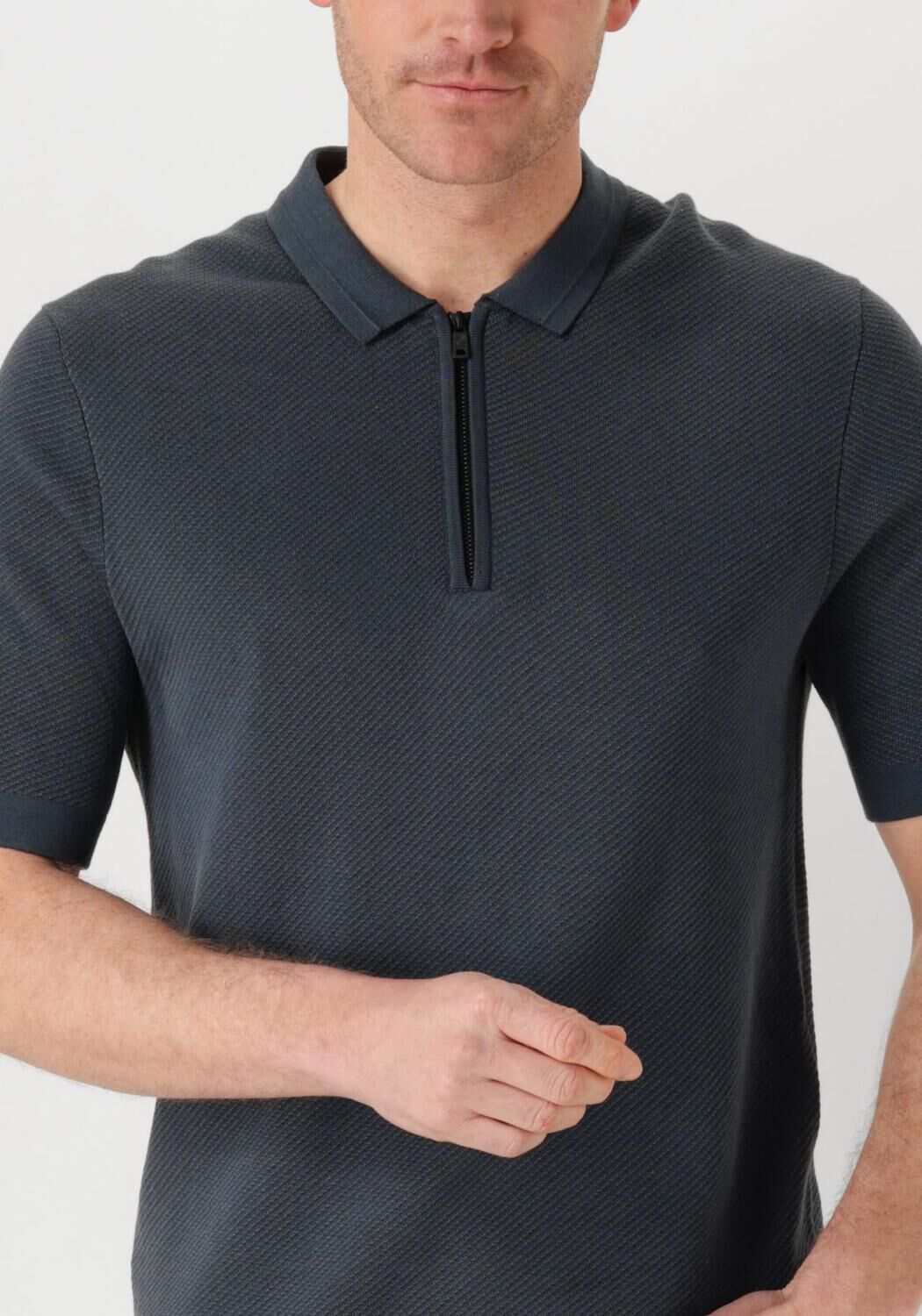 CAST IRON Heren Polo's & T-shirts Short Sleeve Polo Regular Fit Cotton Modal Blauw