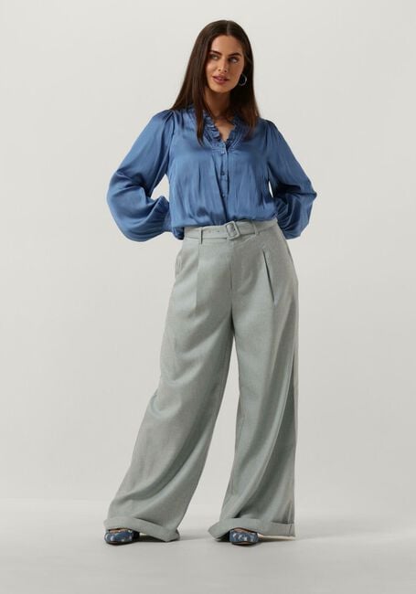 Blauwe NEO NOIR Blouses BRIELLE SATIN BLOUSE - large