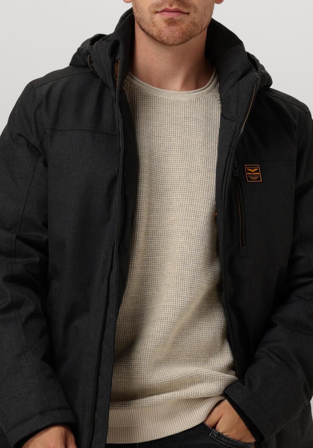 PME LEGEND Heren Jassen Semi Long Jacket Strator Melange Twill Grijs