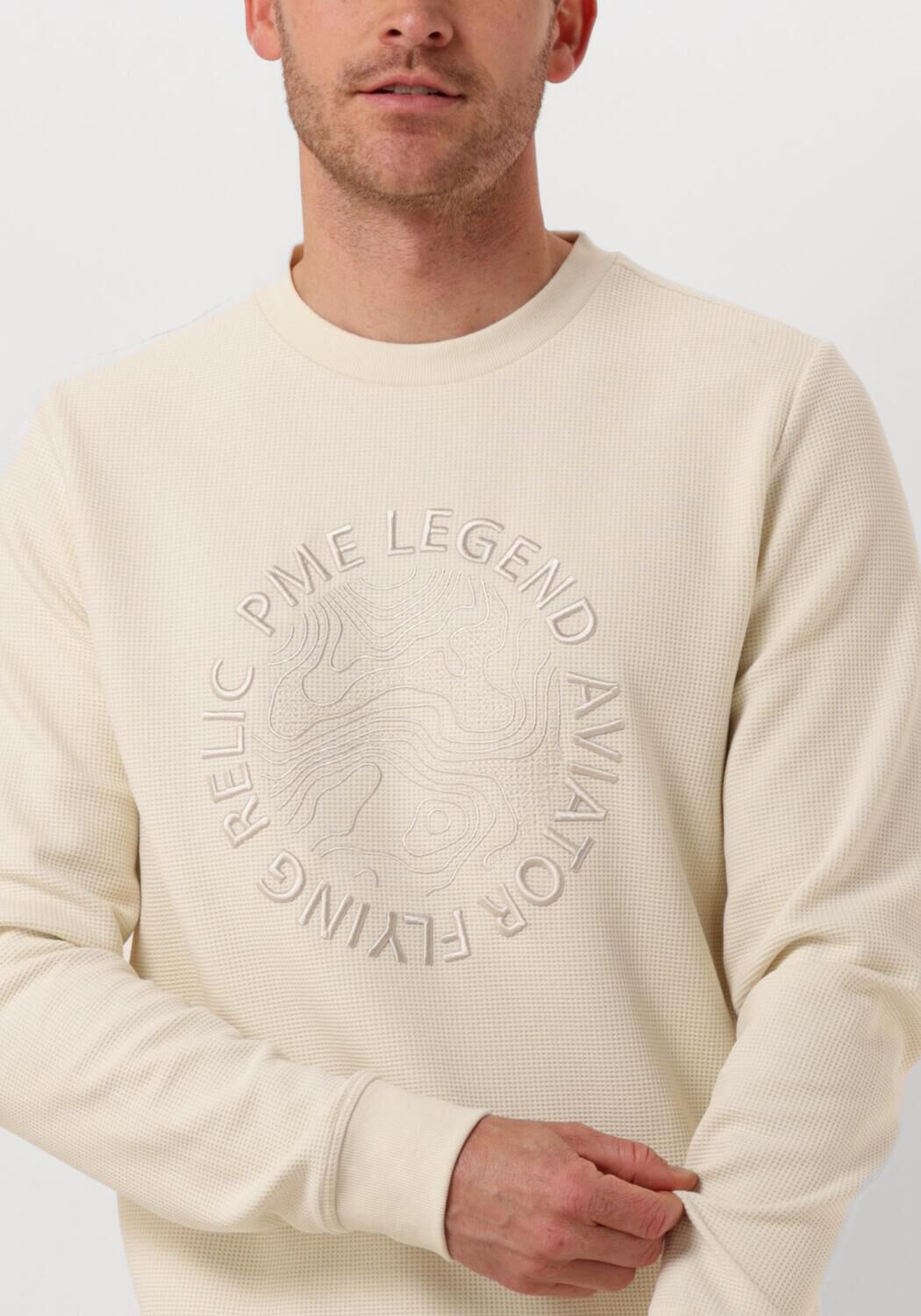 PME LEGEND Heren Truien & Vesten Crewneck Waffle Jersey Beige