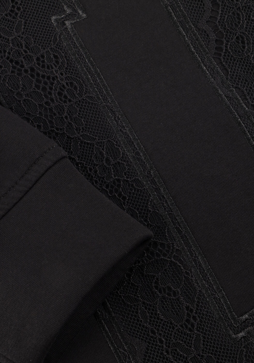 Zwarte HAUTE L'AMITI&Eacute; Sweater LACE APPLICATION SWEAT - large