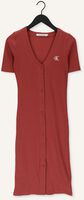 Bruine CALVIN KLEIN Midi jurk CK BUTTON THROUGH RIB LONG DRESS Bruine CALVIN KLEIN Midi jurk CK BUTTON THROUGH RIB LONG DRESS - medium