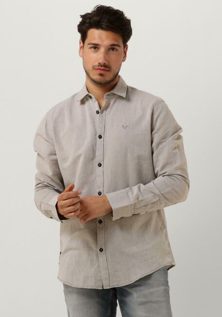 Beige PME LEGEND Casual overhemd LONG SLEEVE SHIRT CTN LINEN 2TONE OWEN - large