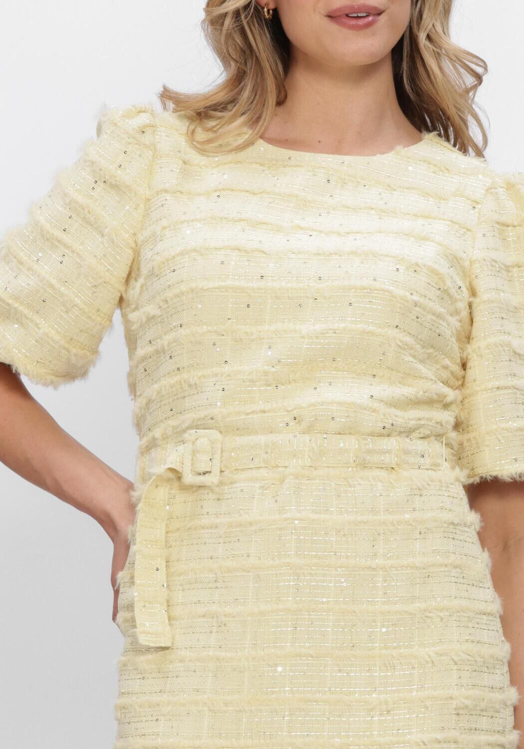 Gele FREEBIRD Jurken WV-HAIRY-SEQUINCE-261 - large