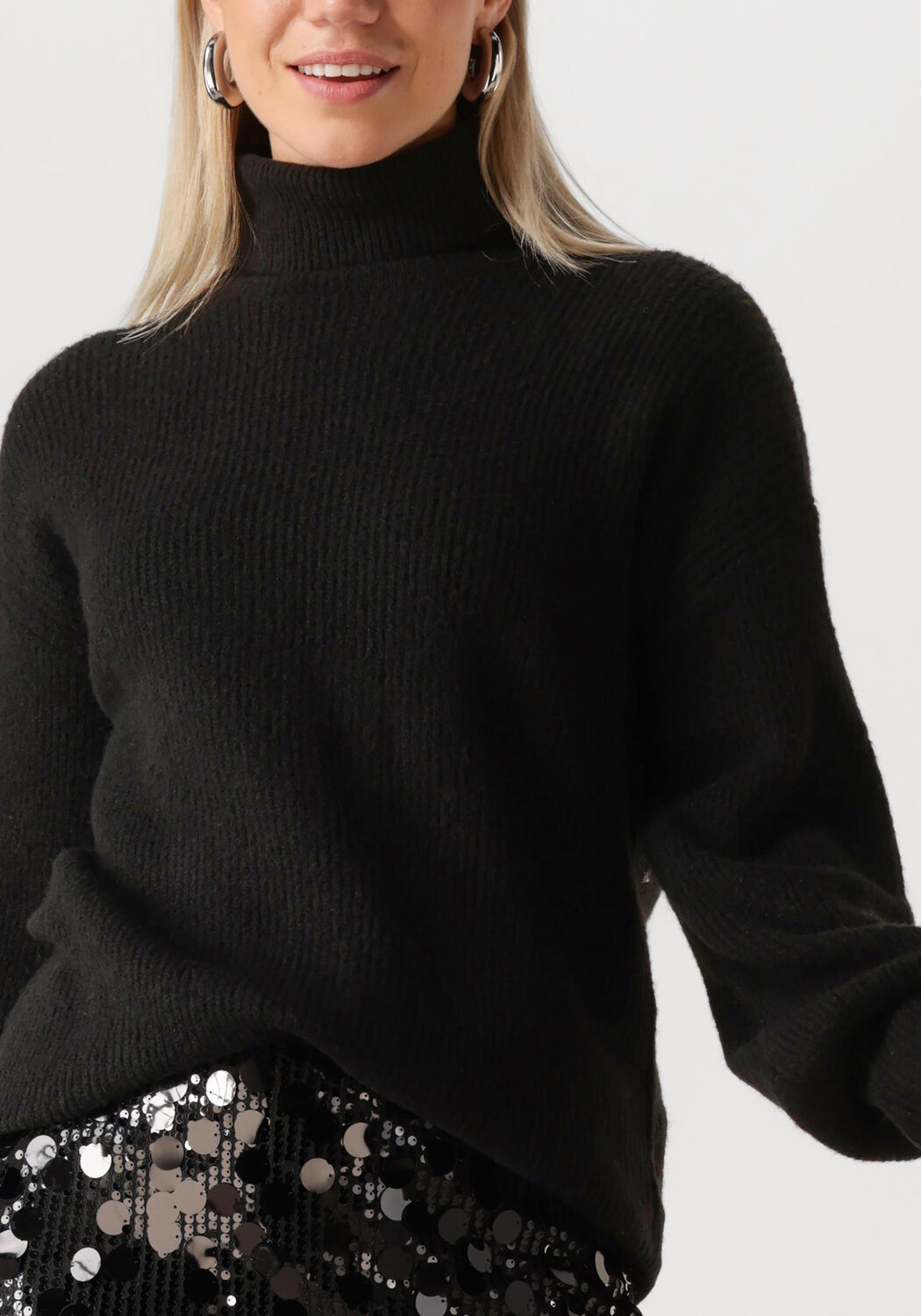 MY ESSENTIAL WARDROBE Dames Truien & Vesten Lunamw Rollneck Pullover Zwart