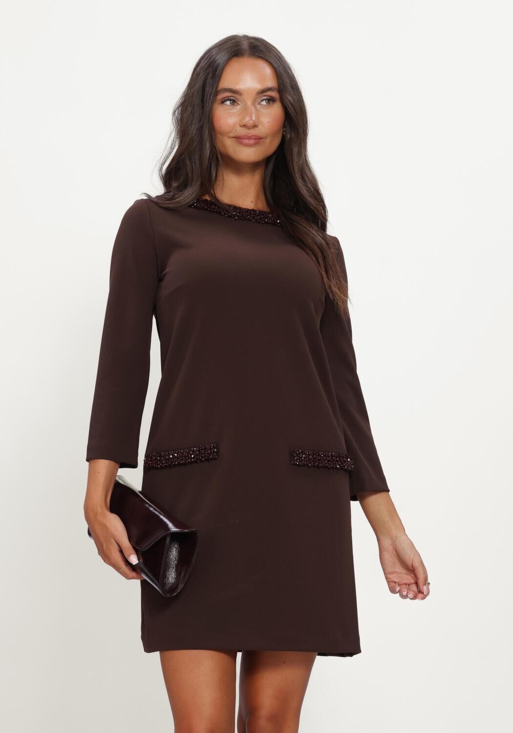 Bruine ANA ALCAZAR Mini jurk 042194.3912 - large