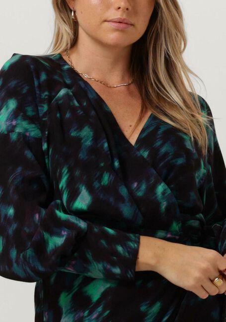 Zwarte FREEBIRD Mini jurk WV-RAINY-FLORAL-VIS-23-3 - large