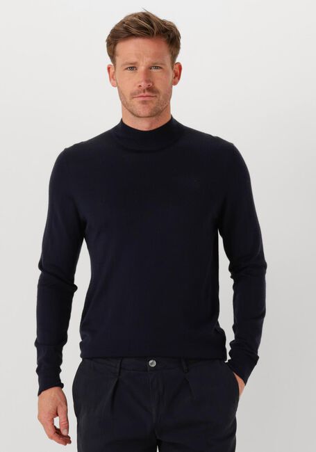 Donkerblauwe PROFUOMO Coltrui PULLOVER MOCK NECK MERINO - large