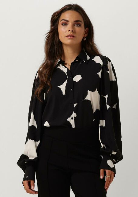 Gebroken wit JANSEN AMSTERDAM Blouses WBP764 BLOUSE PRINT WITH PUFFSLEEVES - large