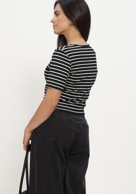 Zwarte ANOTHER LABEL T-shirt ELYNE STRIPE T-SHIRT S/S - large