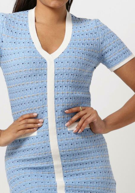 Lichtblauwe LIU JO Mini jurk ABITO MAGLIA M/C STRUCTUR - large