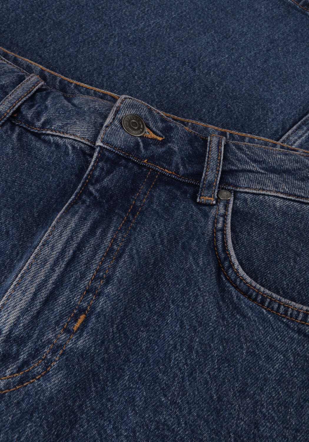 Donkerblauwe OBJECT Midirok OBJELLEN MIDI DENIM SKIRT - large