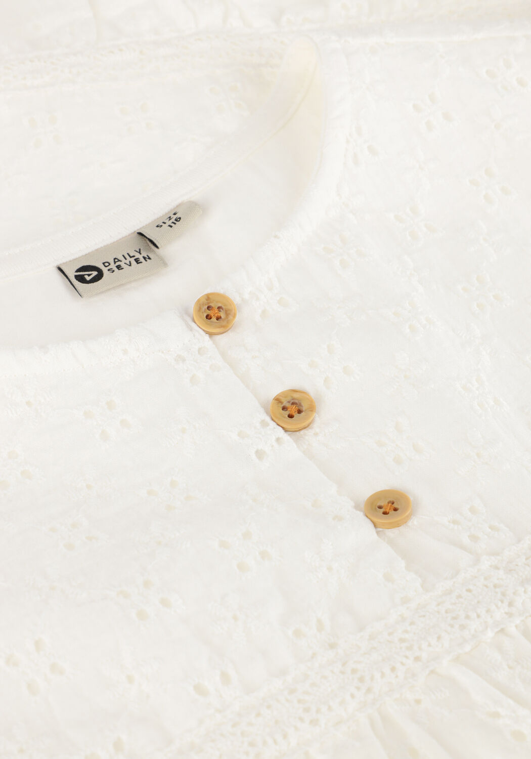 Gebroken wit DAILY7 Mini jurk DRESS RUFFLE BRODERIE - large