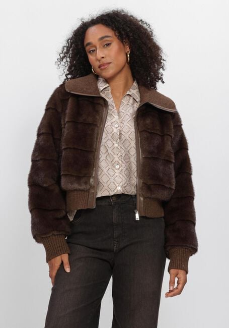 Bruine NUKUS Faux fur jas MANUELA JACKET - large