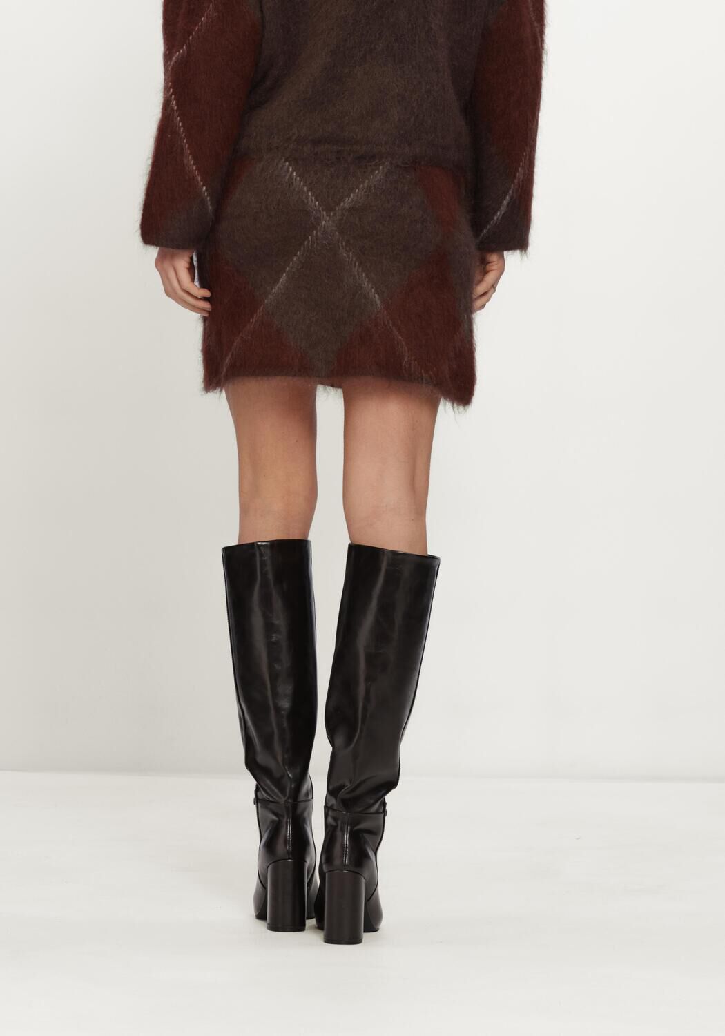 Bruine Y.A.S. Minirok YASARGY HW MOHAIR BLEND KNIT SKIRT - large