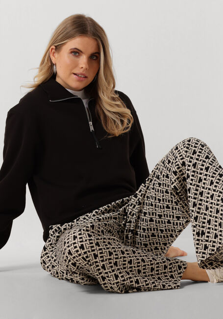 Zwarte TOMMY HILFIGER Sweater SMD CROP 1/2 ZIP SWEATSHIRT - large