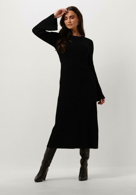 Zwarte GESTUZ Midi jurk ANTALIGZ WOOL DRESS - large