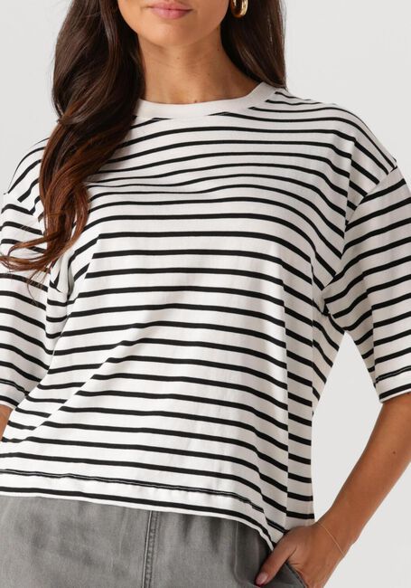 Zwarte CATWALK JUNKIE T-shirt LOOSE FIT STRIPE TSHIRT - large