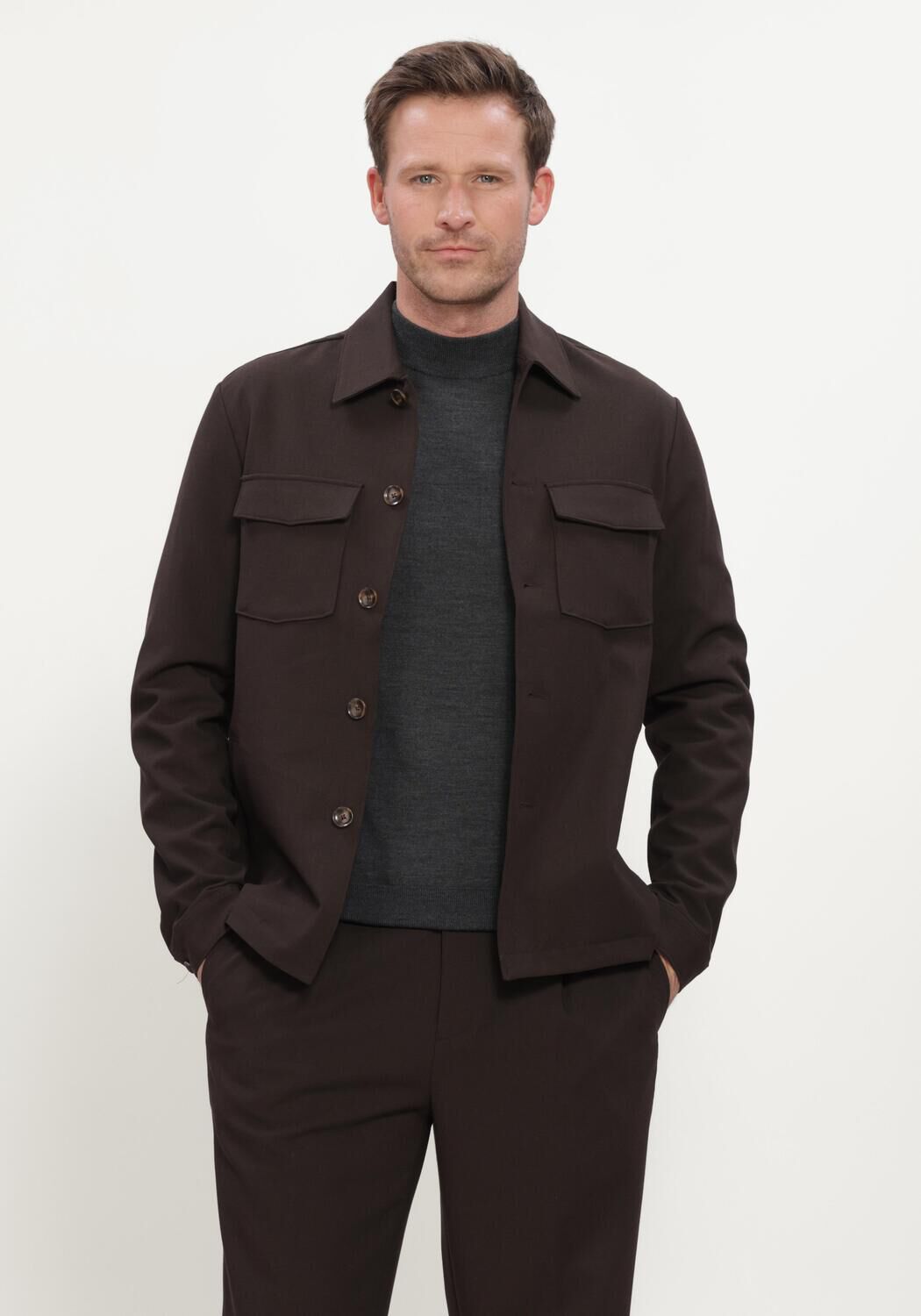 STEFANO LAURAN Heren Overshirts Sl-calvin Bruin
