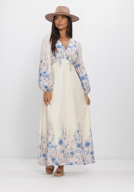 Blauwe NEO NOIR Maxi jurk SILFI FLOWER PRINT DRESS - large