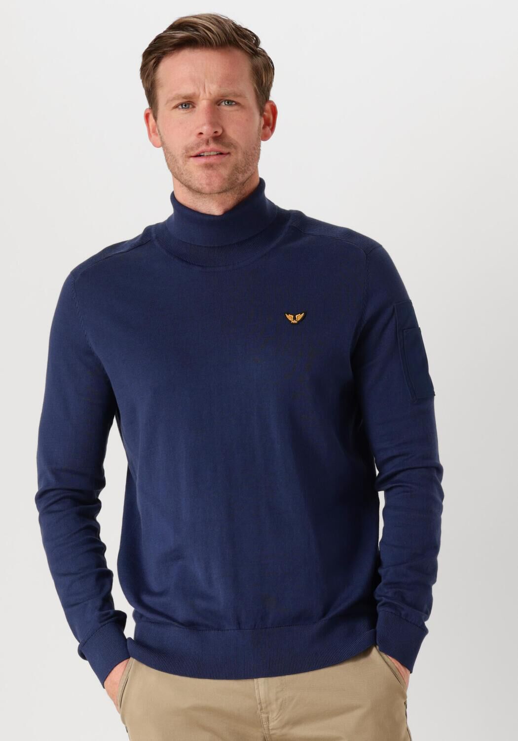 PME LEGEND Heren Truien & Vesten Turtleneck Cotton Knit Donkerblauw