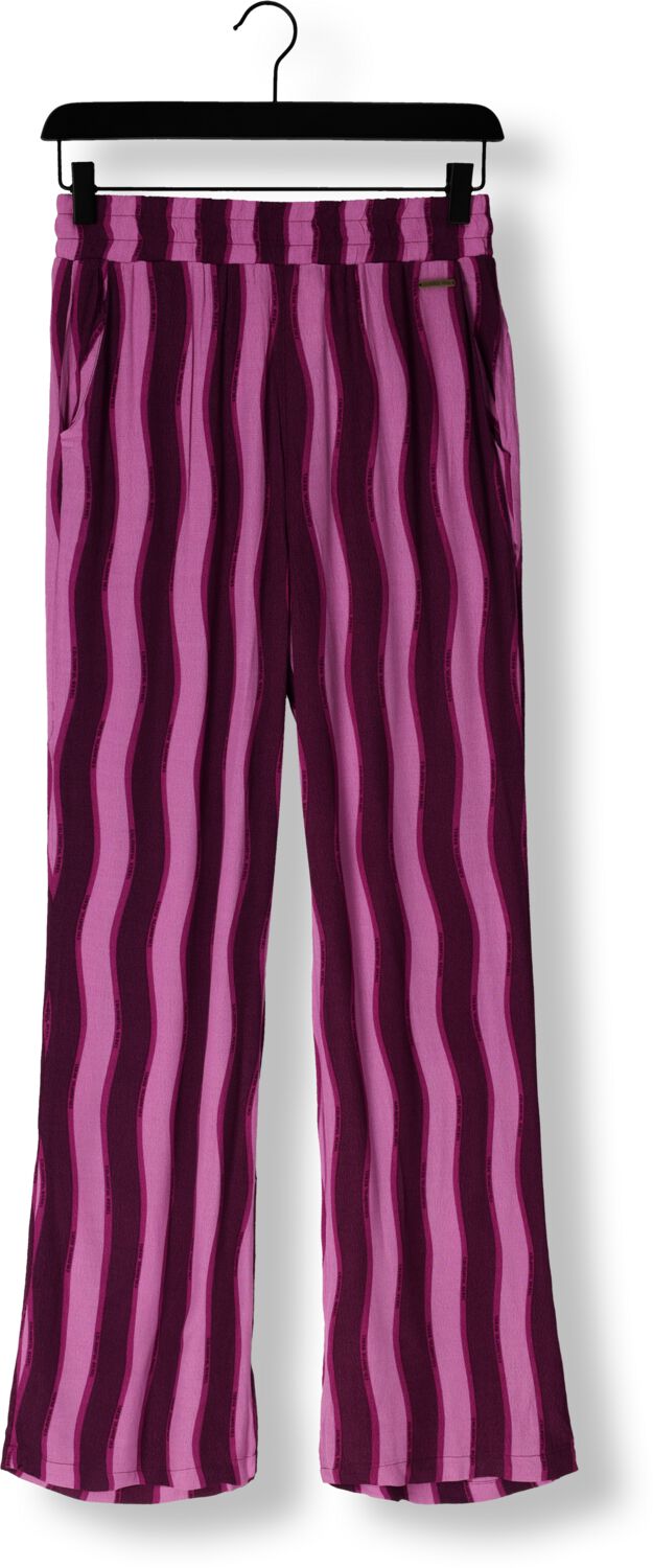 COLOURFUL REBEL Dames Broeken Melody Stripes Straight Pants Paars