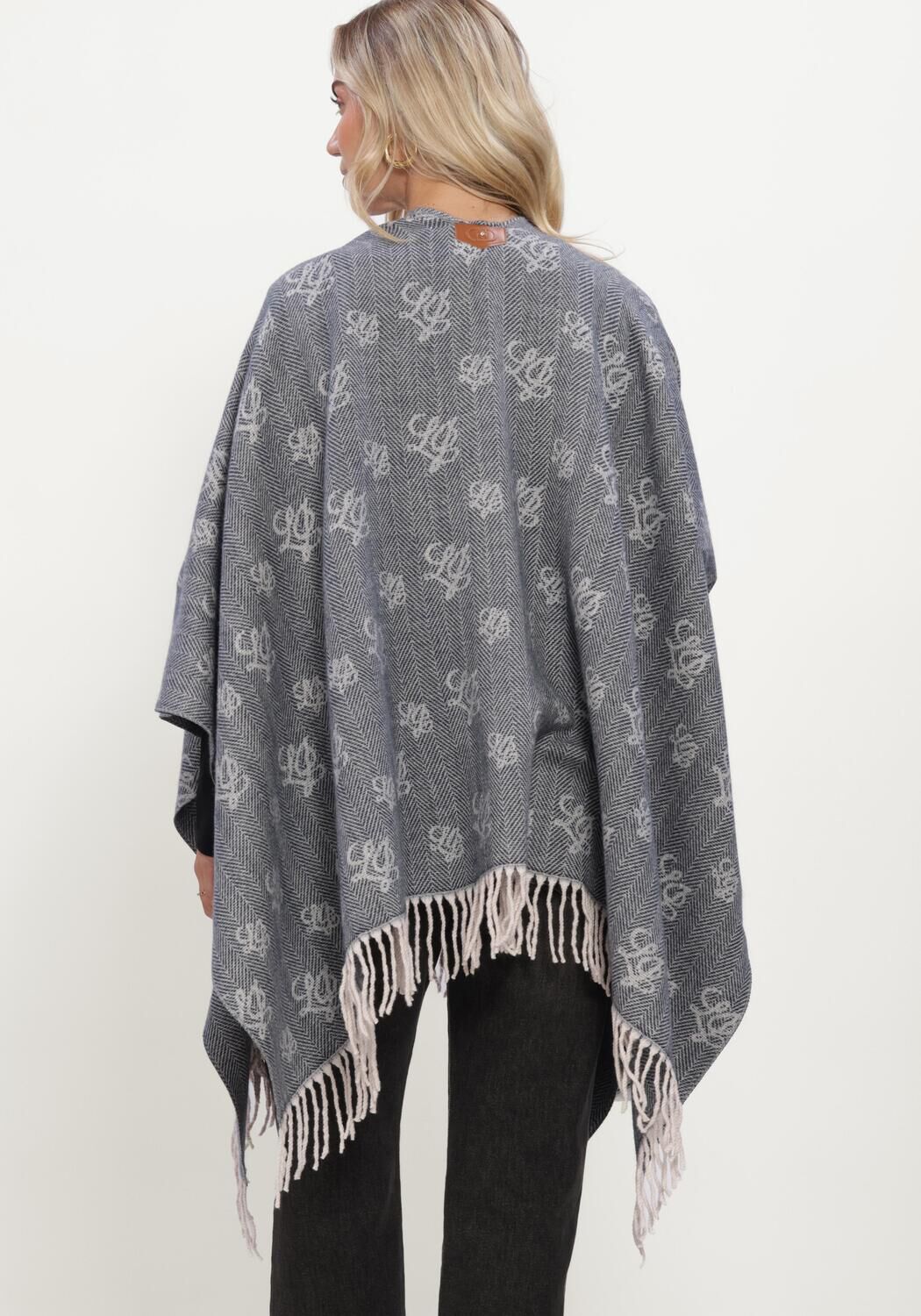 Grijze LIU JO Mantel LOGO - CLOACK/PONCHO - large