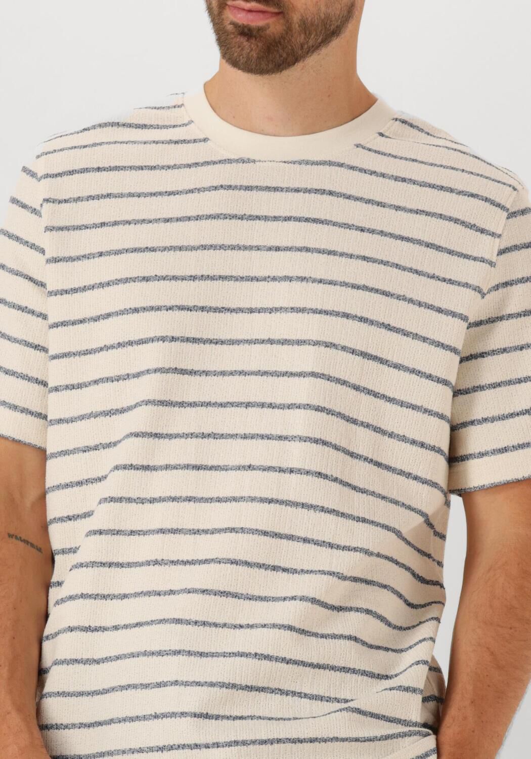 SELECTED HOMME Heren Polo's & T-shirts Slhdjango Stripe Ss O-neck Tee Blauw