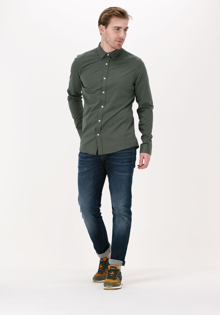 Groene CAST IRON Casual overhemd LONG SLEEVE SHIRT TWILL JERSEY - large