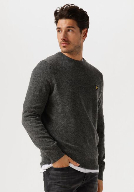 Donkergrijze LYLE & SCOTT Trui LAMBSWOOL BLEND CREW NECK JUMPER - large