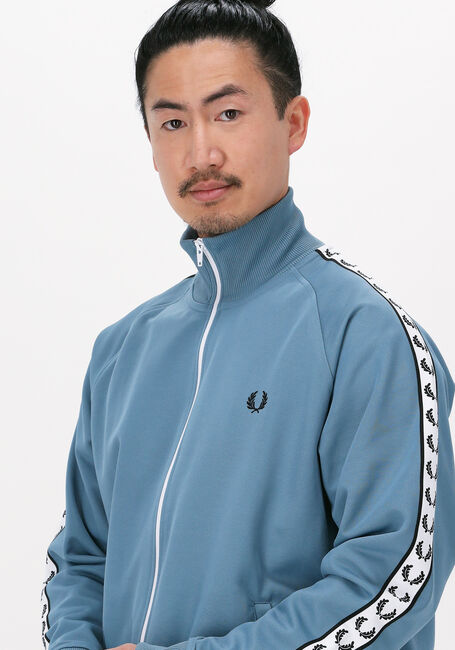 Blauwe FRED PERRY Vest TAPED TRACK JACKET - large