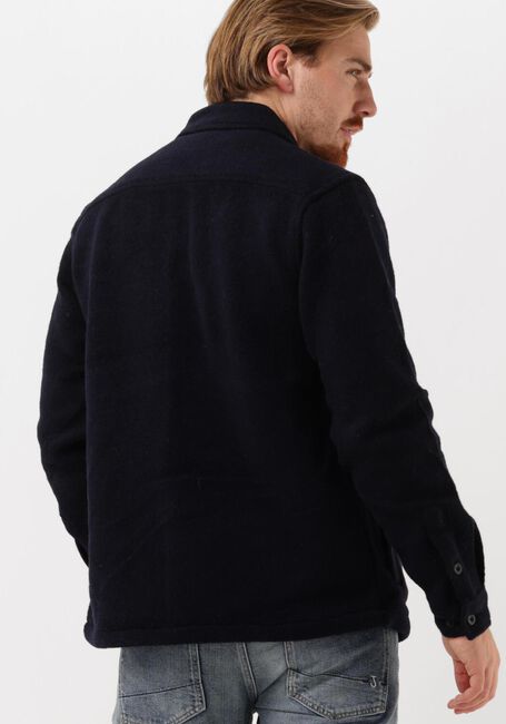 Donkerblauwe ANERKJENDT Overshirt AKLION BOILED WOOL OVERSHIRT - large