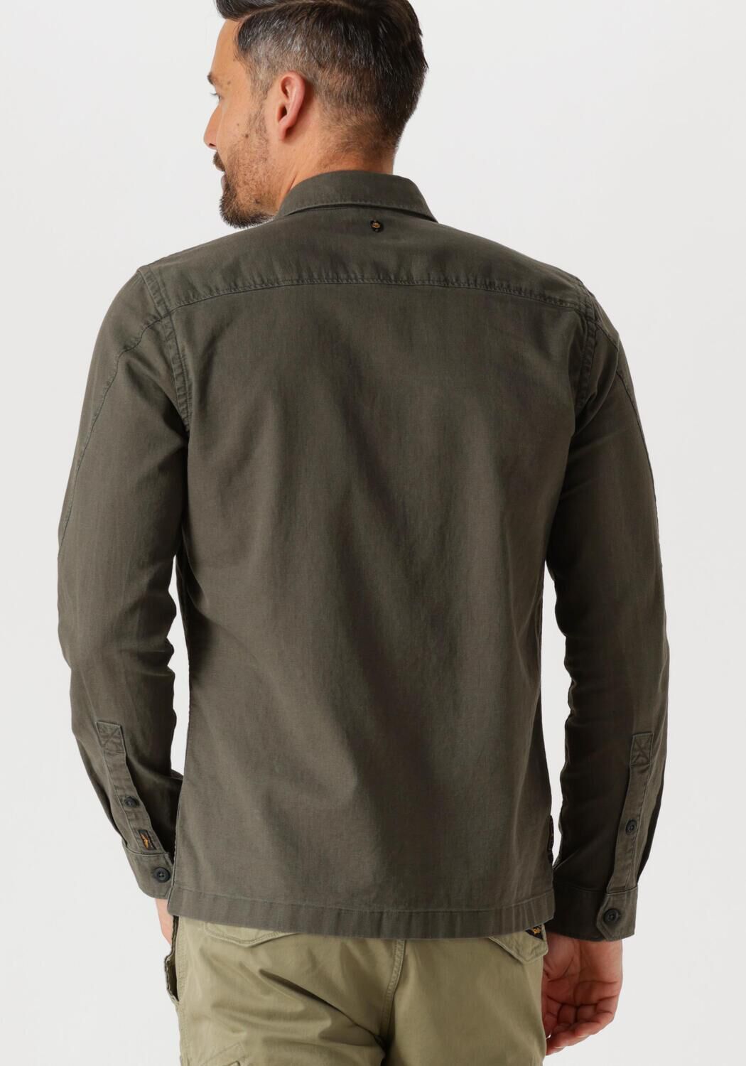PME LEGEND Heren Overhemden Long Sleeve Shirt Mattweave Groen