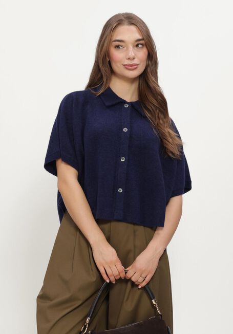Donkerblauwe RUBY TUESDAY Truien/vesten VELYA KNITTED COLL TOP - large