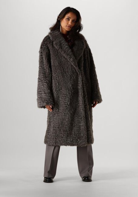Grijze STAND STUDIO Faux fur jas NICOLE COAT - large