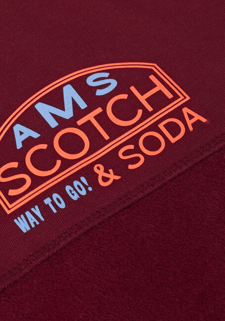 Rode SCOTCH & SODA Trui CUT + SEWN PANELLED ARTWORK SWEATSHIRT - large
