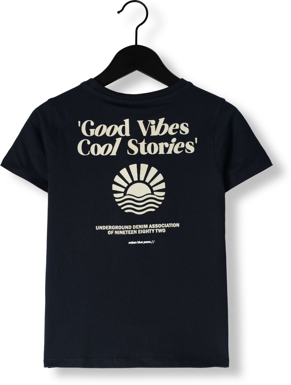 INDIAN BLUE JEANS Jongens Polo's & T-shirts T-shirt Backprint Zwart