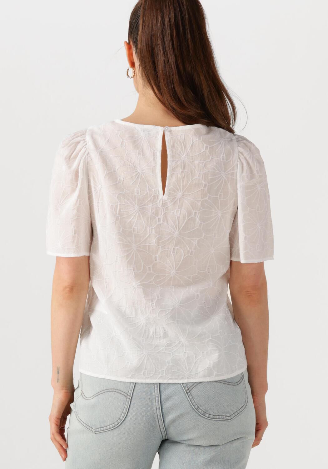 OBJECT Dames Tops & T-shirts Objilly S s Re O-neck Top 138 Wit