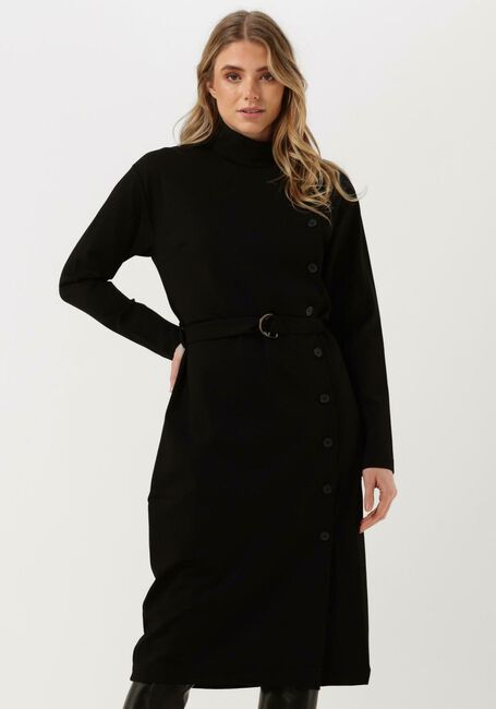 Zwarte SIMPLE Midi jurk EEF JER-RAYON-22-3 - large