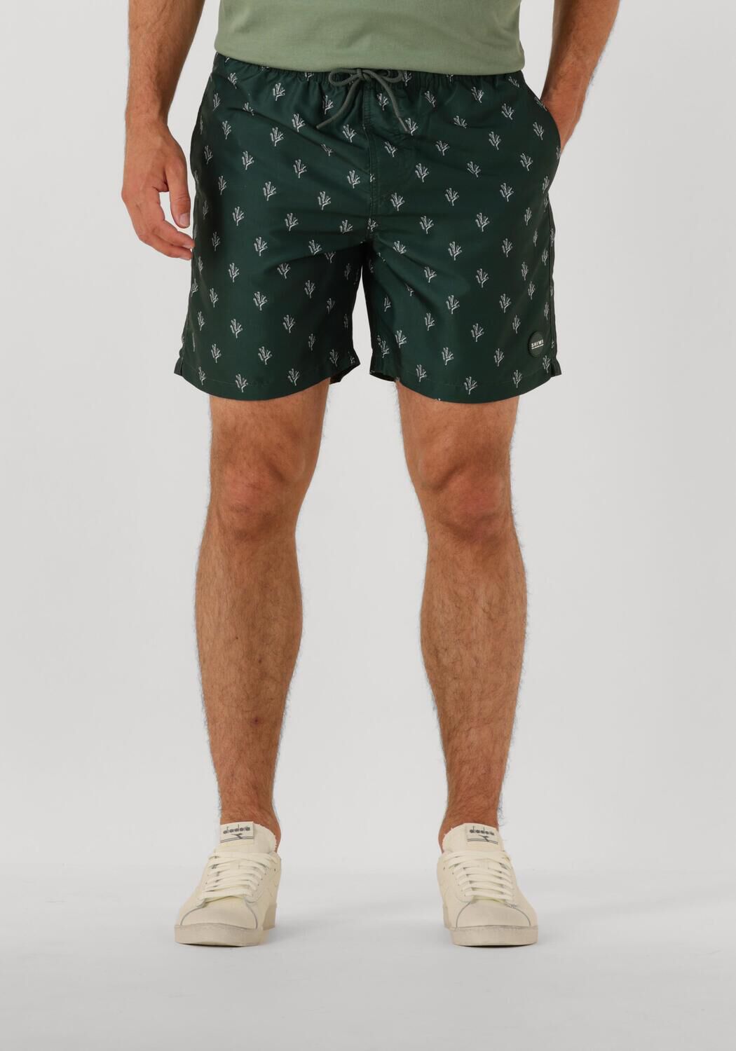 SHIWI Heren Zwembroeken Men Mike Swim Shorts 7 Inch Sketched Coral Groen