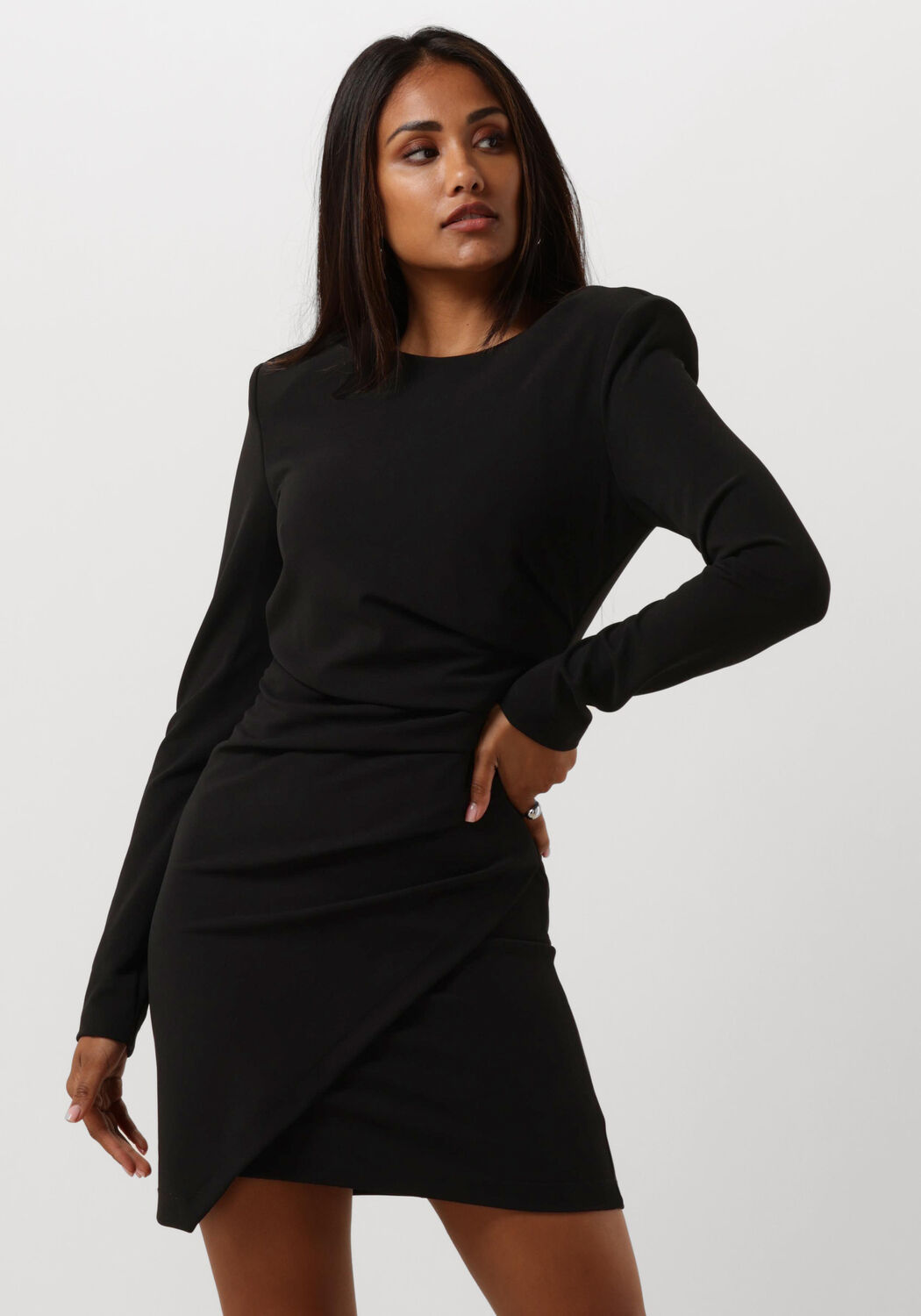 Silvian Heach Zwarte Mini Jurk met Plooien Black Dames